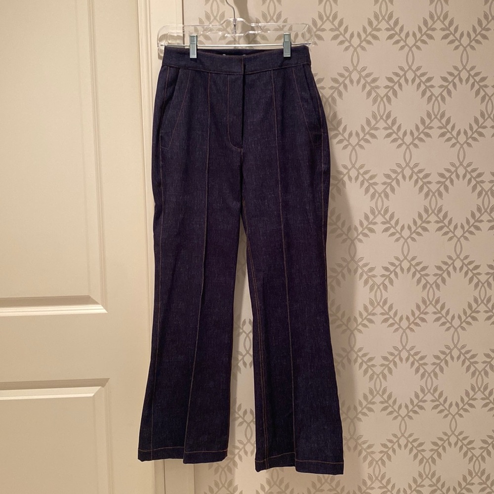 Pearl by Lela Rose Stretch Denim Ruthie Pant Size 0 NWT